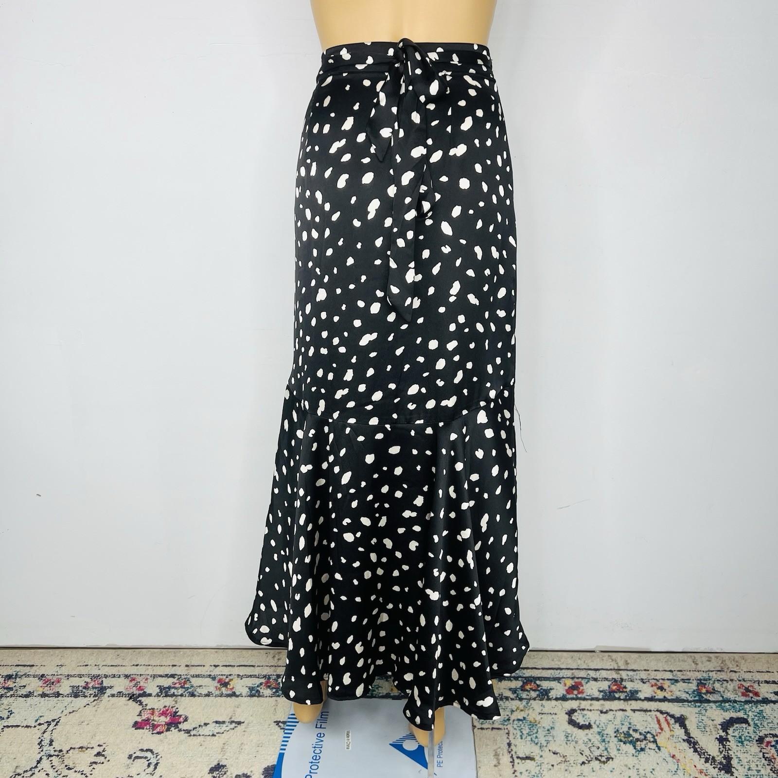 Petal & Pup Maxi Wrap Flounce Skirt  Size 8 Black Off White Timeless