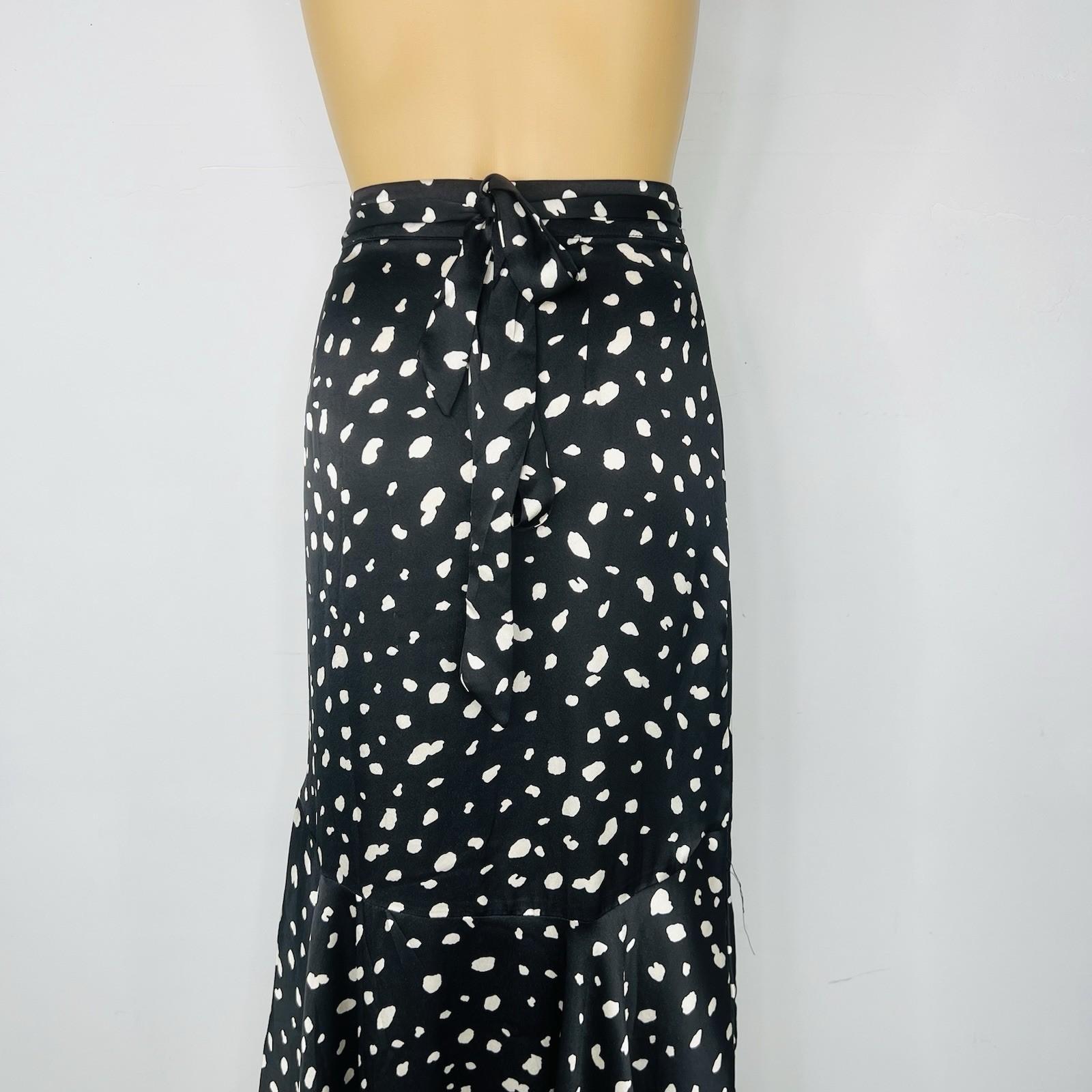 Petal & Pup Maxi Wrap Flounce Skirt  Size 8 Black Off White Timeless