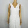 Beautiful White Pleated Maxi Dress Size 8 White Gown Flowy Elegant Back Zip