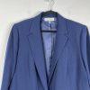 New Kasper Polyester Rayon Blazer Size 24W Navy Blue Notch Collar Stretch Office