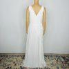 Beautiful White Pleated Maxi Dress Size 8 White Gown Flowy Elegant Back Zip