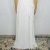 Beautiful White Pleated Maxi Dress Size 8 White Gown Flowy Elegant Back Zip