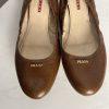 Prada Women Brown Leather Ballet Size 40/ US 9 Slip On Shoes