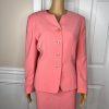Le Suit Women Polyester Skirt Suit Size 14P Baby Pink Collarless Lined 2PC