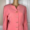 Le Suit Women Polyester Skirt Suit Size 14P Baby Pink Collarless Lined 2PC