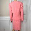 Le Suit Women Polyester Skirt Suit Size 14P Baby Pink Collarless Lined 2PC