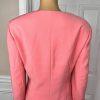 Le Suit Women Polyester Skirt Suit Size 14P Baby Pink Collarless Lined 2PC