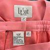 Le Suit Women Polyester Skirt Suit Size 14P Baby Pink Collarless Lined 2PC