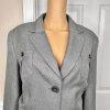 Le Suit Women  Polyester Pant Suit Size 16 Gray Lined Notch Collar Career 2PC