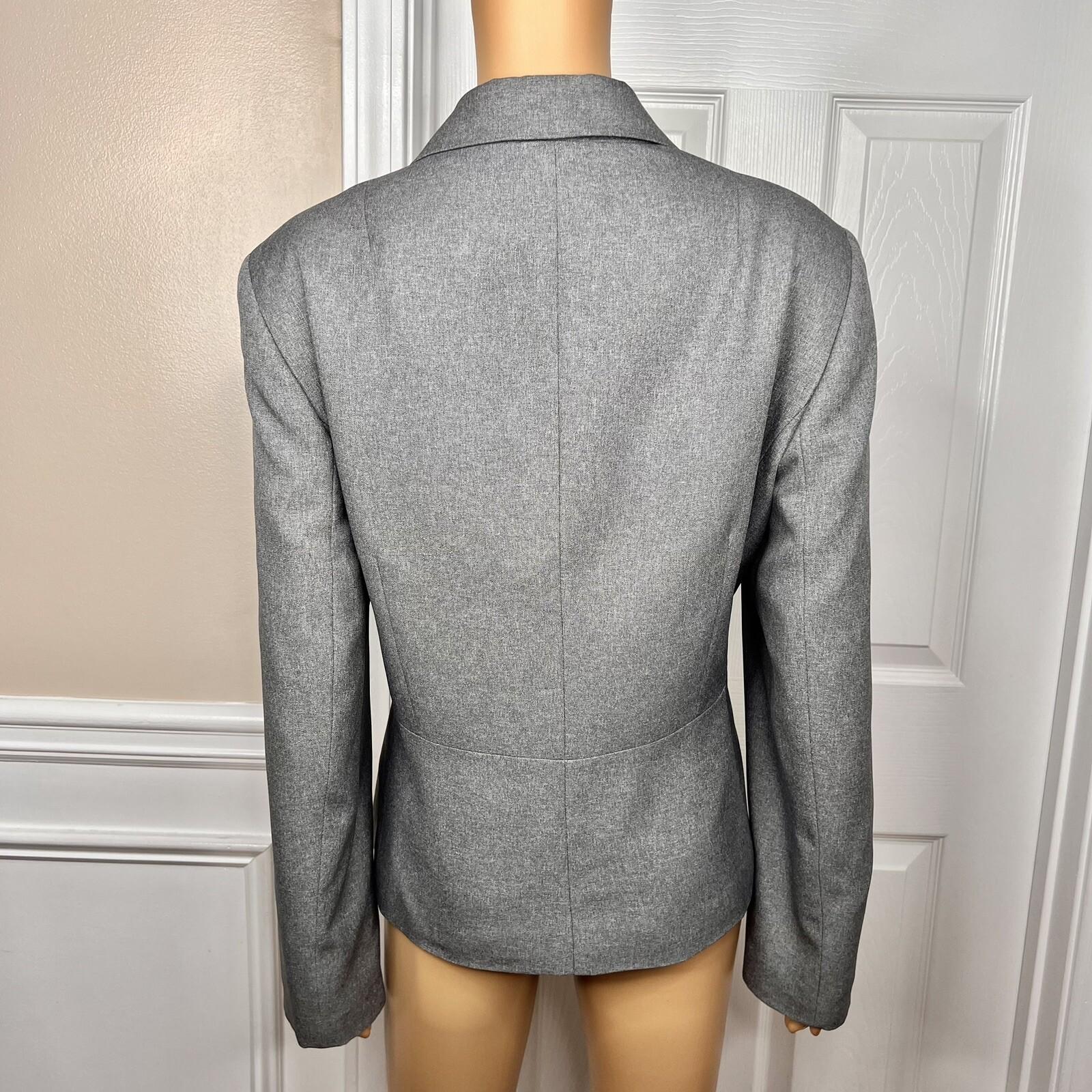 Le Suit Women  Polyester Pant Suit Size 16 Gray Lined Notch Collar Career 2PC