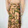 G By Giuliana Black Label Boho Floral Maxi Skirt Size S Faux Wrap Ruffle Hem New
