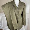 Le Suit Women Polyester Pant Suit Size 10P Green Notch Collar Lined 2PC