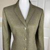 Le Suit Women Polyester Pant Suit Size 10P Green Notch Collar Lined 2PC