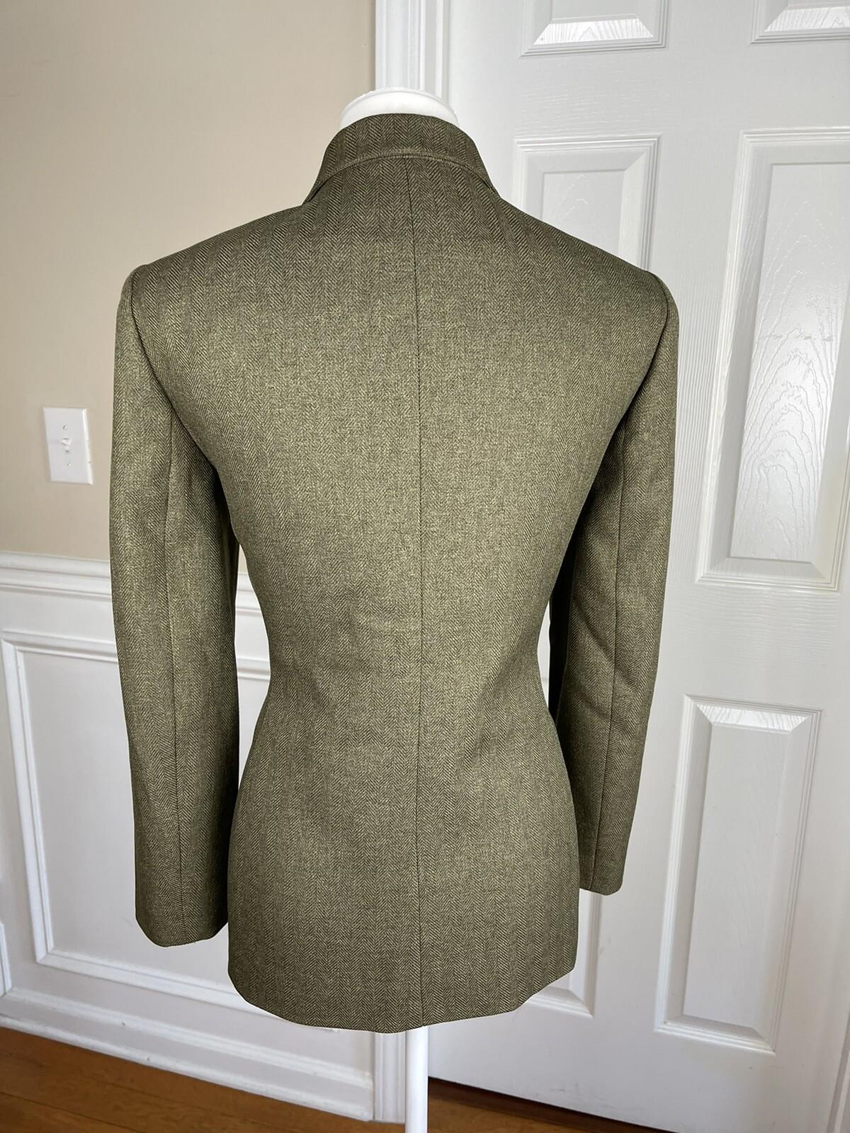 Le Suit Women Polyester Pant Suit Size 10P Green Notch Collar Lined 2PC