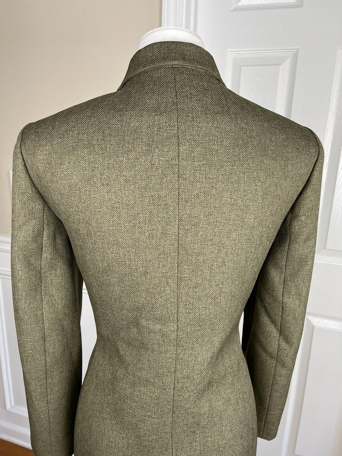 Le Suit Women Polyester Pant Suit Size 10P Green Notch Collar Lined 2PC