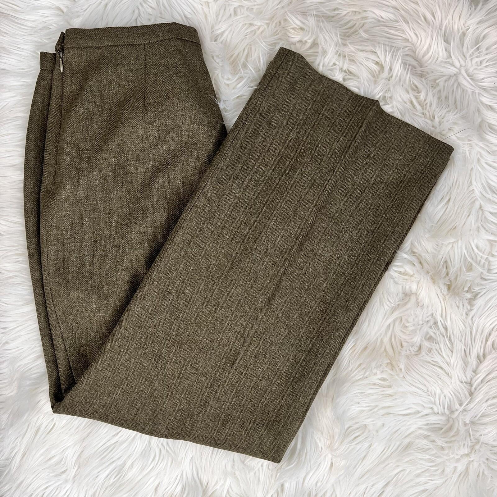 Le Suit Women Polyester Pant Suit Size 10P Green Notch Collar Lined 2PC
