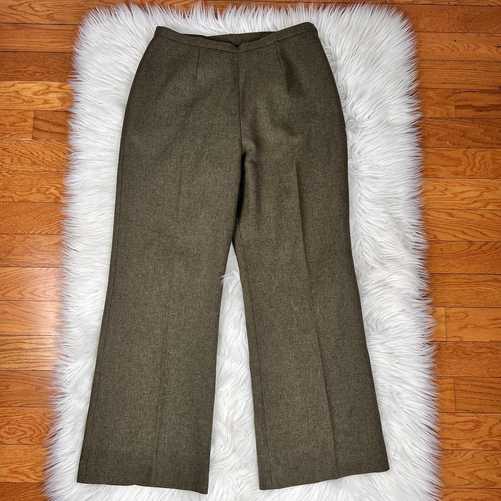 Le Suit Women Polyester Pant Suit Size 10P Green Notch Collar Lined 2PC