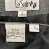 New LE SUIT 2PC Black White Collarless Polyester Skirt Suit Size 8 MSRP 0