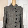 10-1165.jpg New Lauren Ralph Lauren VTG Knit Black Wool Polyamide Ruffle Blazer Suit Size 16