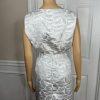 NIGHT STUIDO NY Cotton Metallic  Skirt Suit Top 20 Beaded Silver Cocktail Church