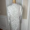 NIGHT STUIDO NY Cotton Metallic  Skirt Suit Top 20 Beaded Silver Cocktail Church