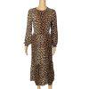 10-1198.jpg H&M Leopard Print Dress Size XS Long Sleeve Brown Black Boho Retro 90s Y2K