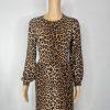 10-1201.jpg H&M Leopard Print Dress Size XS Long Sleeve Brown Black Boho Retro 90s Y2K