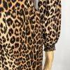 10-1202.jpg H&M Leopard Print Dress Size XS Long Sleeve Brown Black Boho Retro 90s Y2K