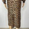 10-1205.jpg H&M Leopard Print Dress Size XS Long Sleeve Brown Black Boho Retro 90s Y2K