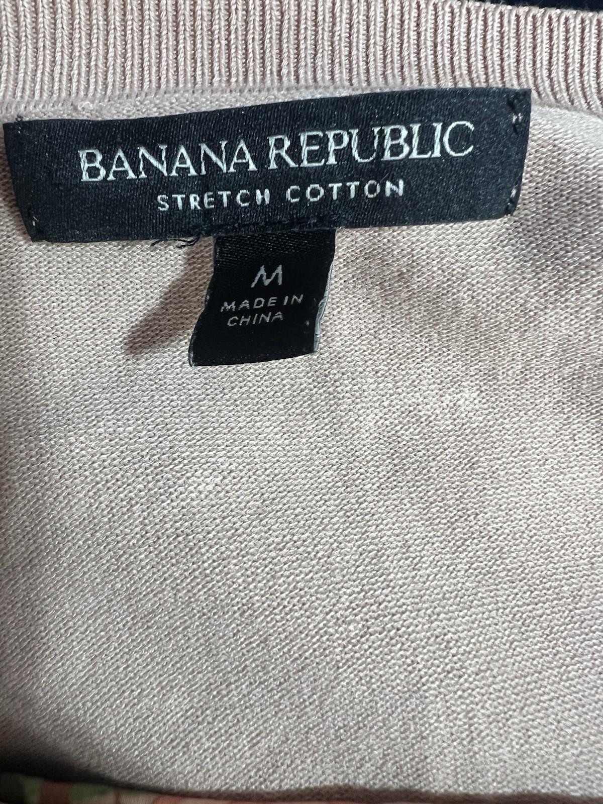 Banana Republic Women Knit Spandex Cotton Sweater Cardigan M Button Up Preppy
