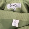 New EMILY 2PC Avocado Polyester Lined Ruffle Collar Cocktail Skirt Suit Size 12 (Copy)