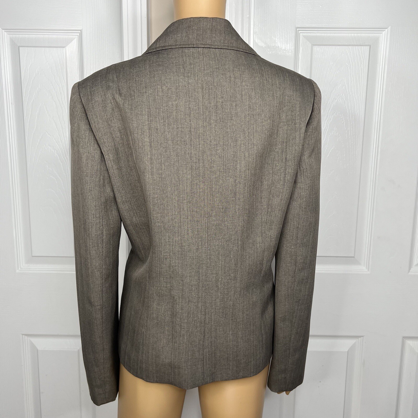 Suit Studio Women Polyester Pant Suit Size 12 Peanut Lined Notch Collar 2PC