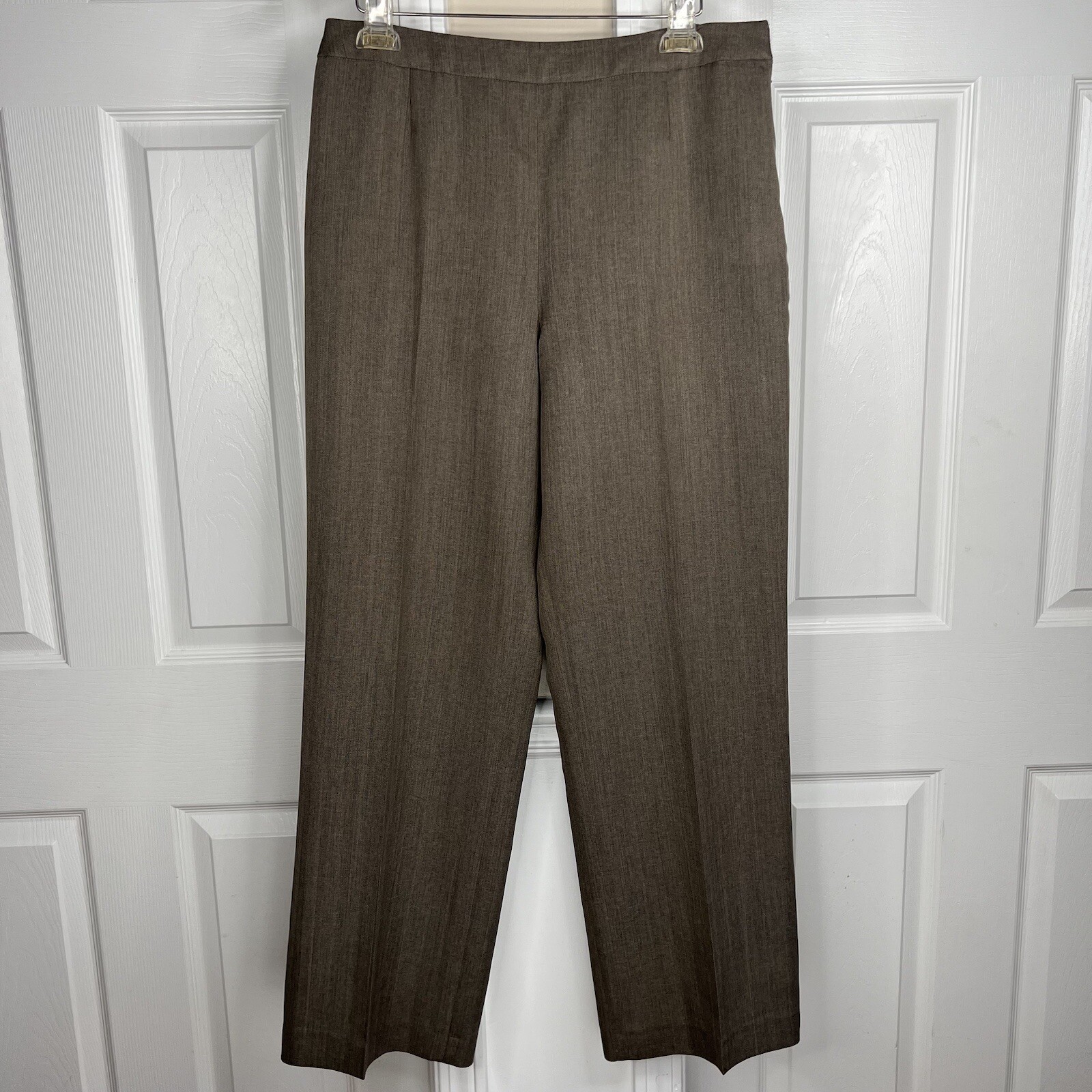 Suit Studio Women Polyester Pant Suit Size 12 Peanut Lined Notch Collar 2PC