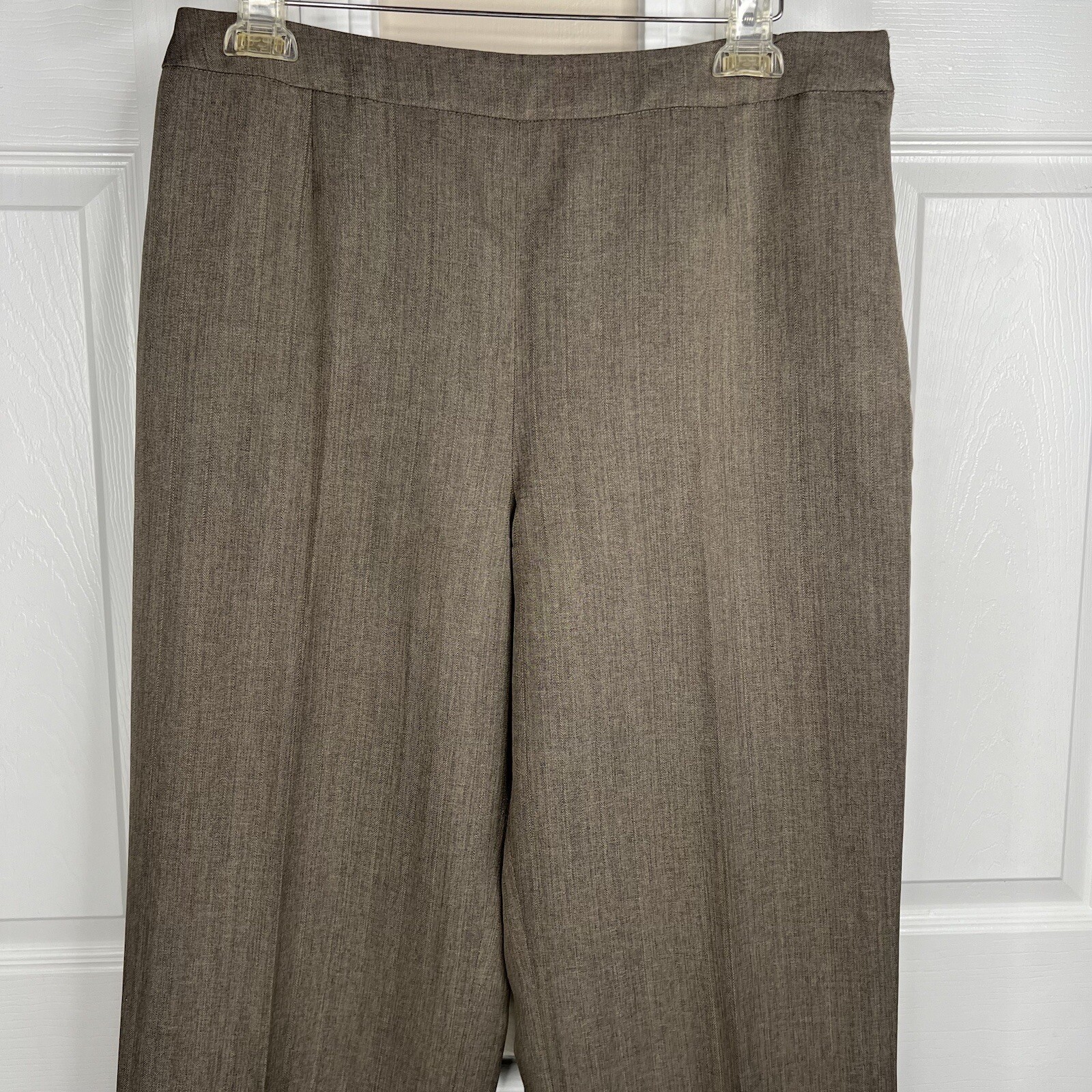Suit Studio Women Polyester Pant Suit Size 12 Peanut Lined Notch Collar 2PC