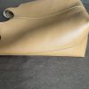 Madison West Faux Leather Long Handle Tote Bag Camel Roomy Removable Zip Pouch