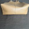 Madison West Faux Leather Long Handle Tote Bag Camel Roomy Removable Zip Pouch
