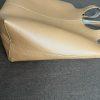 Madison West Faux Leather Long Handle Tote Bag Camel Roomy Removable Zip Pouch