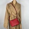 Kate Spade NY Leather Crossbody Bag Purse Red Adjustable Strap Pockets Small
