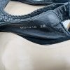 Christian Dior J'adior Slingback Pump 38 Black Leather Velvet Comma Heel Bow