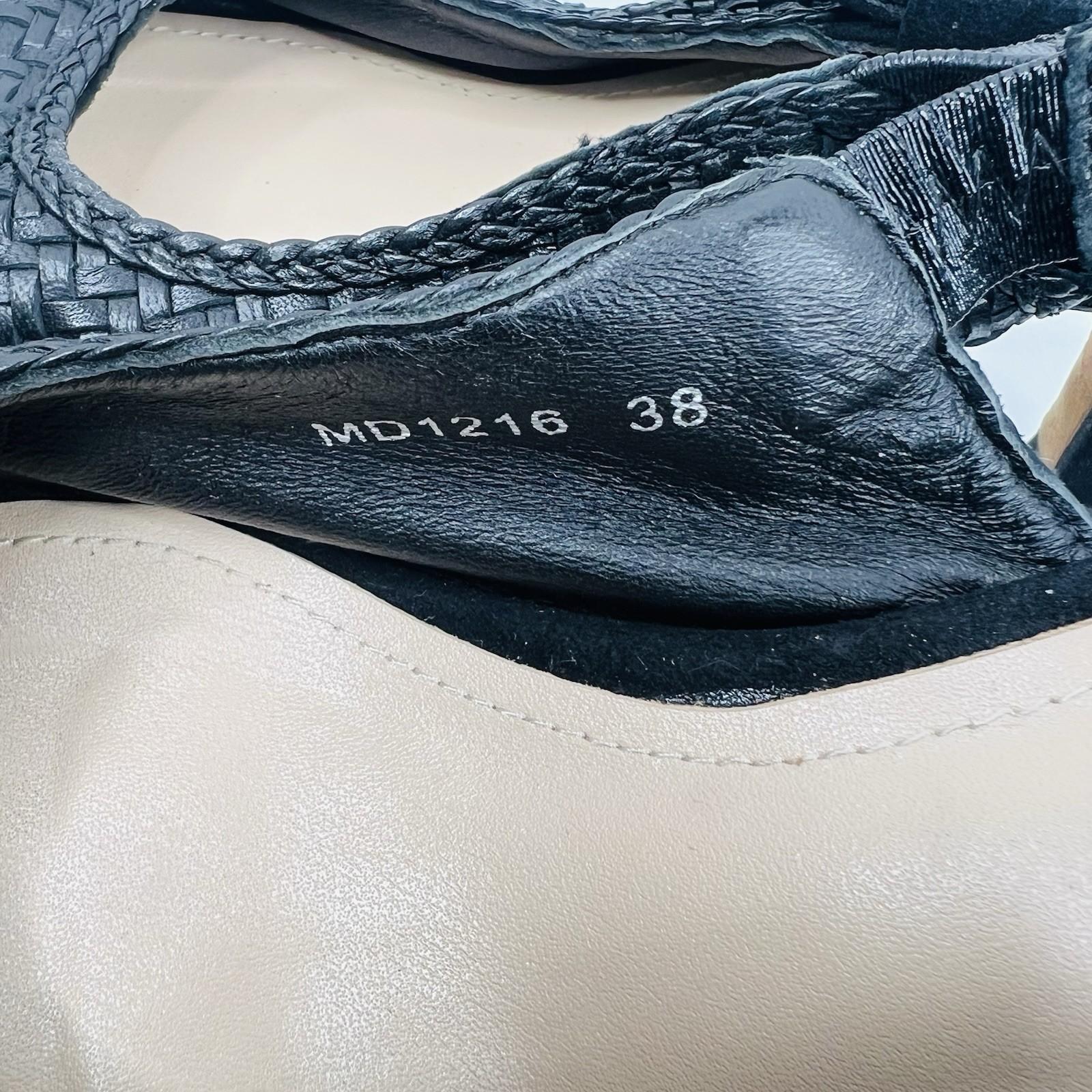 Christian Dior J'adior Slingback Pump 38 Black Leather Velvet Comma Heel Bow