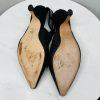 Christian Dior J'adior Slingback Pump 38 Black Leather Velvet Comma Heel Bow