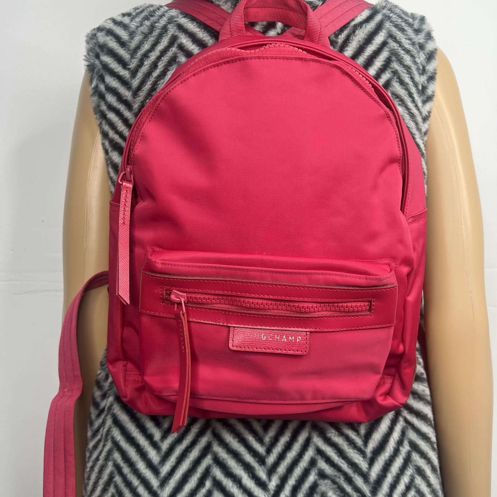 10-1277.jpg Longchamp Le Pliage Neo Small Backpack Pink Adjustable Straps Zip Pockets
