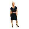 Theory Tight Knit Fit & Flare Dress Size M Pleat Tee Dress Black Prosecco