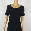 Theory Tight Knit Fit & Flare Dress Size M Pleat Tee Dress Black Prosecco