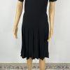 Theory Tight Knit Fit & Flare Dress Size M Pleat Tee Dress Black Prosecco