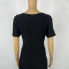 Theory Tight Knit Fit & Flare Dress Size M Pleat Tee Dress Black Prosecco