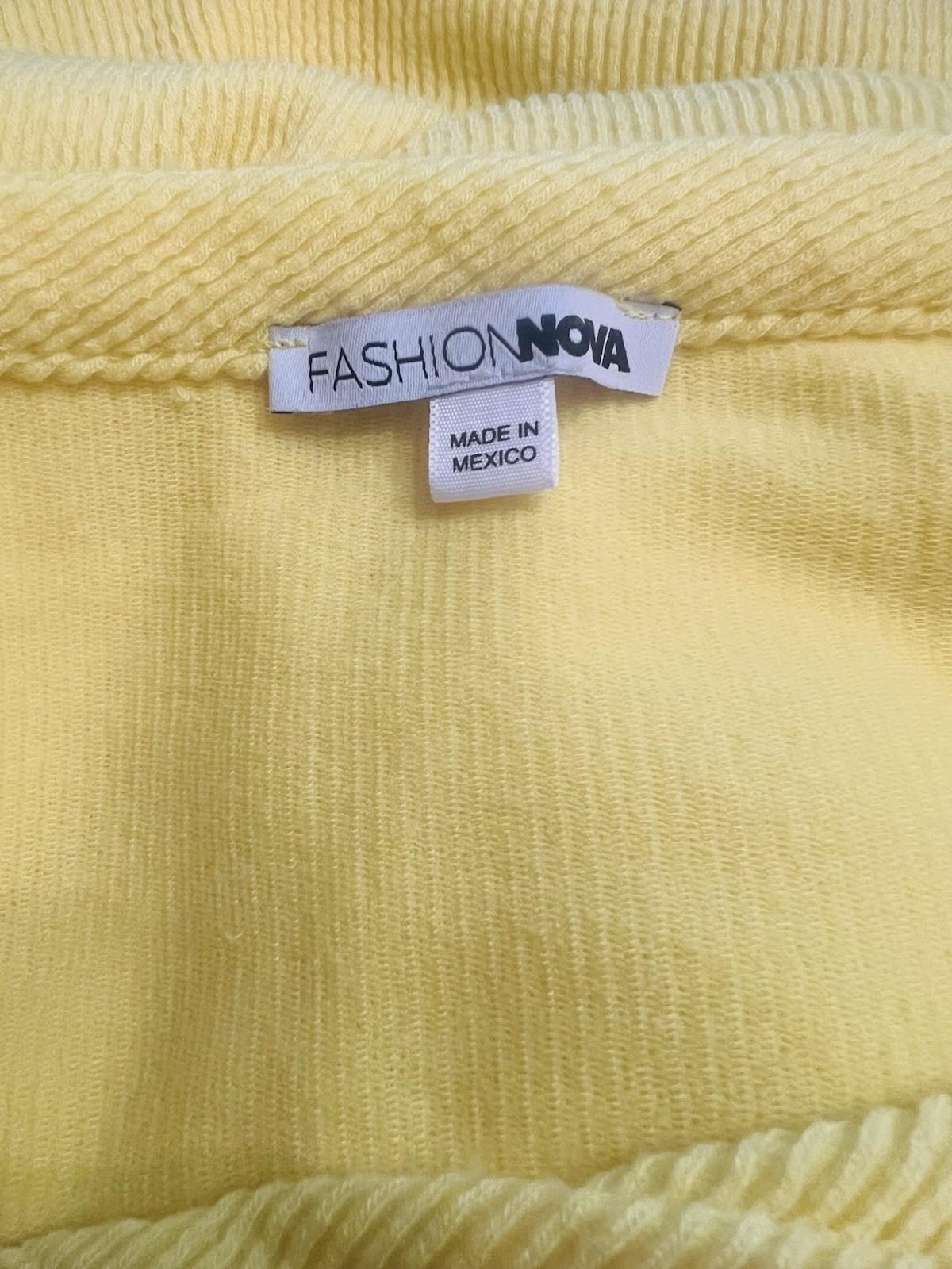 Fashion Nova Polyester Stretch Warm Maxi Dress L/XL Yellow Tied Down Ribbed