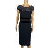 Chiara Boni La Petite Robe Velvet Lace Midi Dress Size 46 Black Stretch New