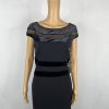 Chiara Boni La Petite Robe Velvet Lace Midi Dress Size 46 Black Stretch New