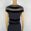 Chiara Boni La Petite Robe Velvet Lace Midi Dress Size 46 Black Stretch New